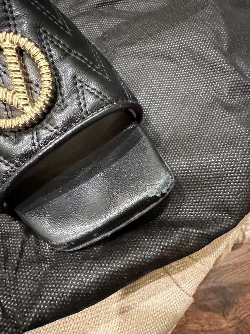 Valentino Afrodite Black Quilted Leather Slides with Gold Logo Accent - Picture 4 of 6